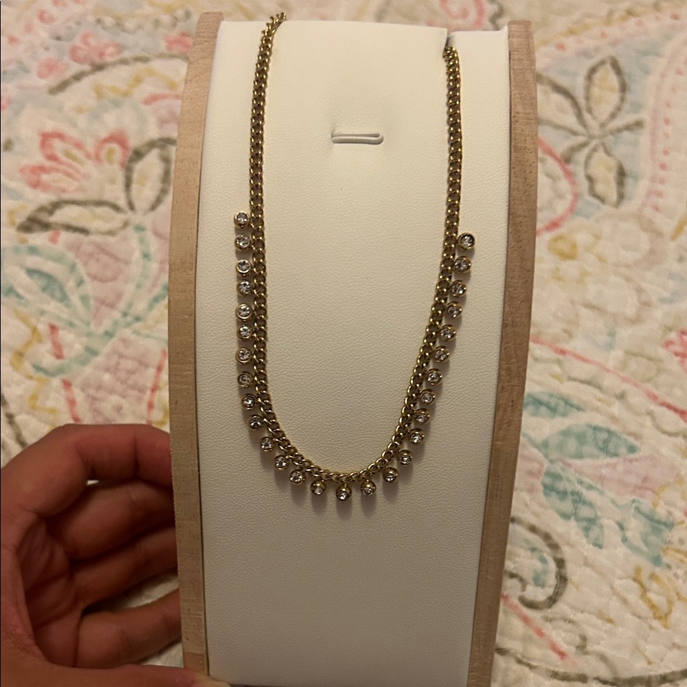 Stainless steel  Crystal Drop Necklace - Elegant Women’s Jewelry